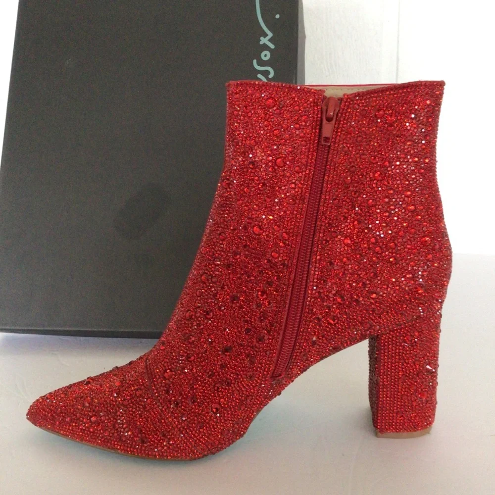 Betsey Johnson Red Ankle Boots - Picture 7 of 12